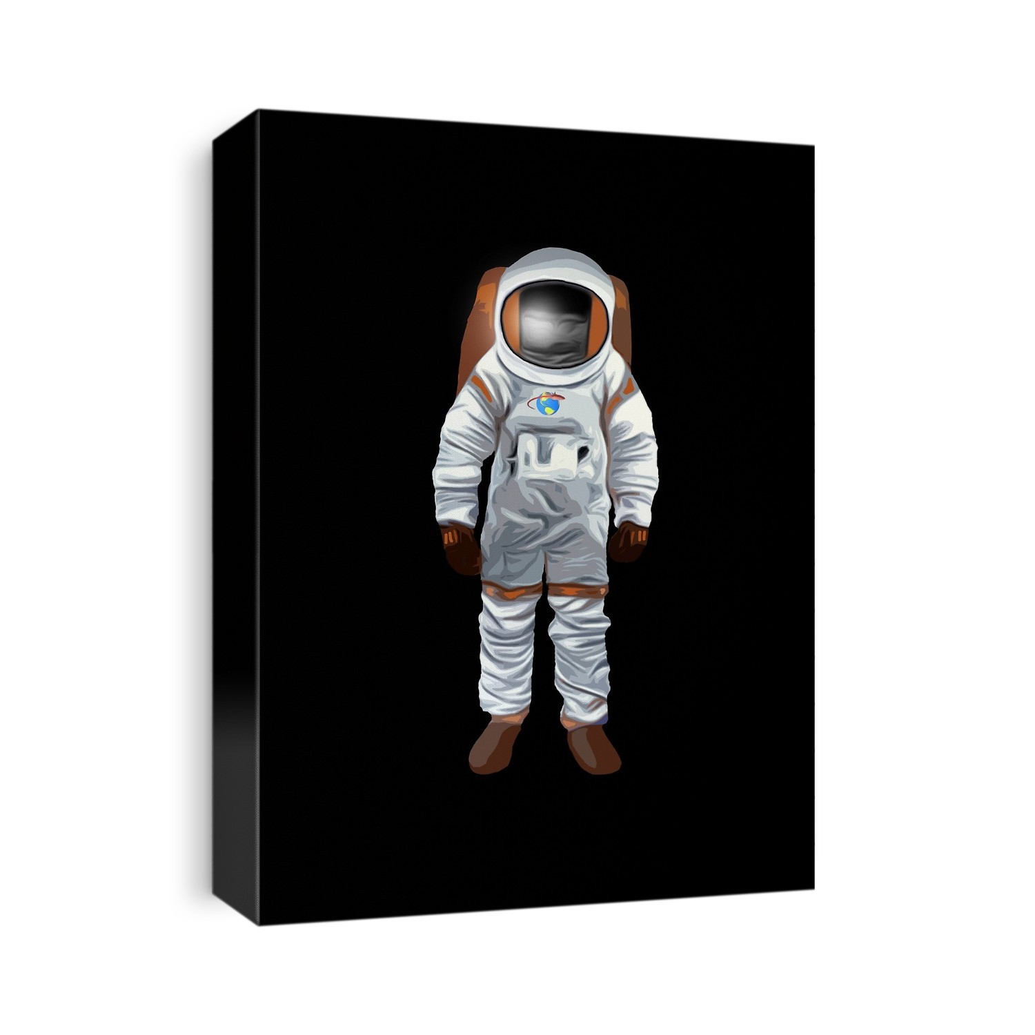 Artwork of a space man, or astronaut, suitable for a children's publication.