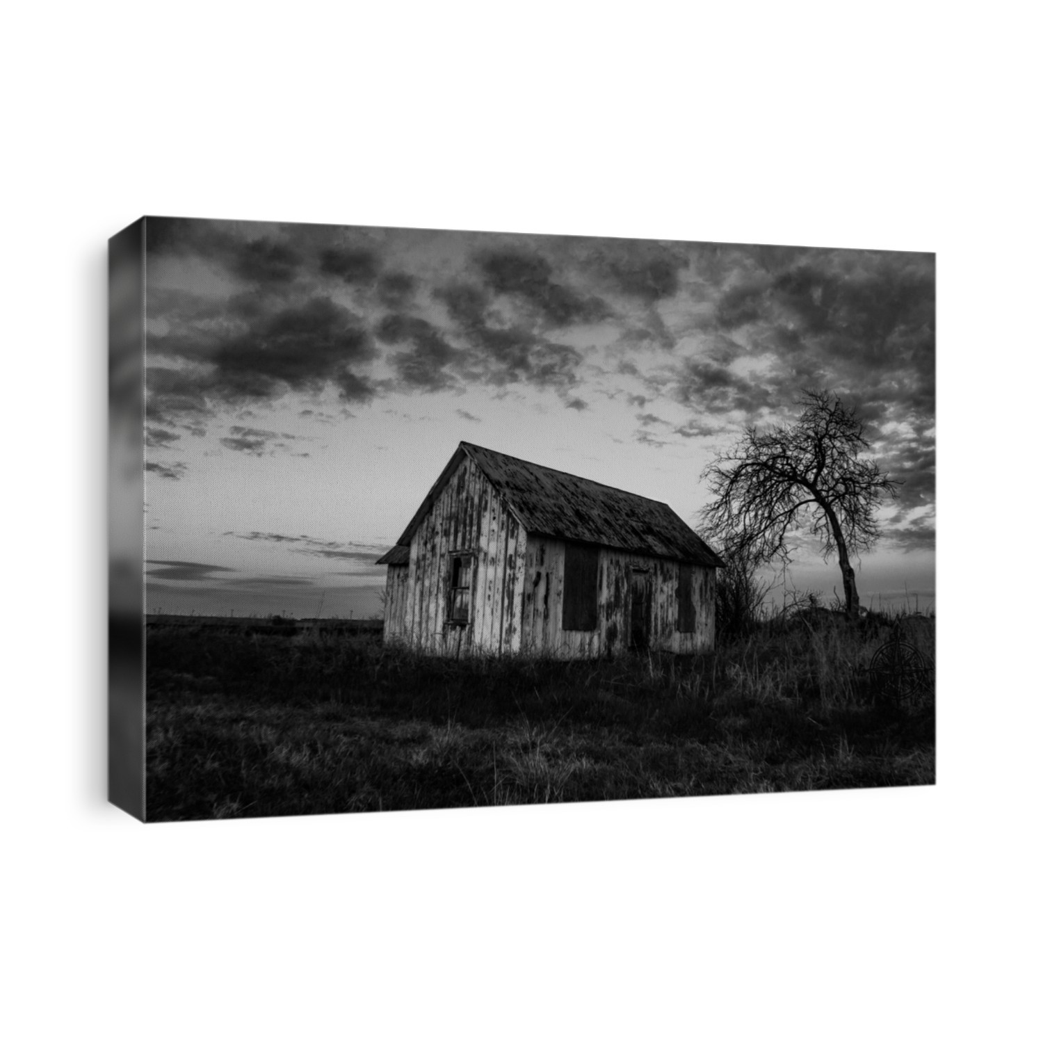 haunted house black and white