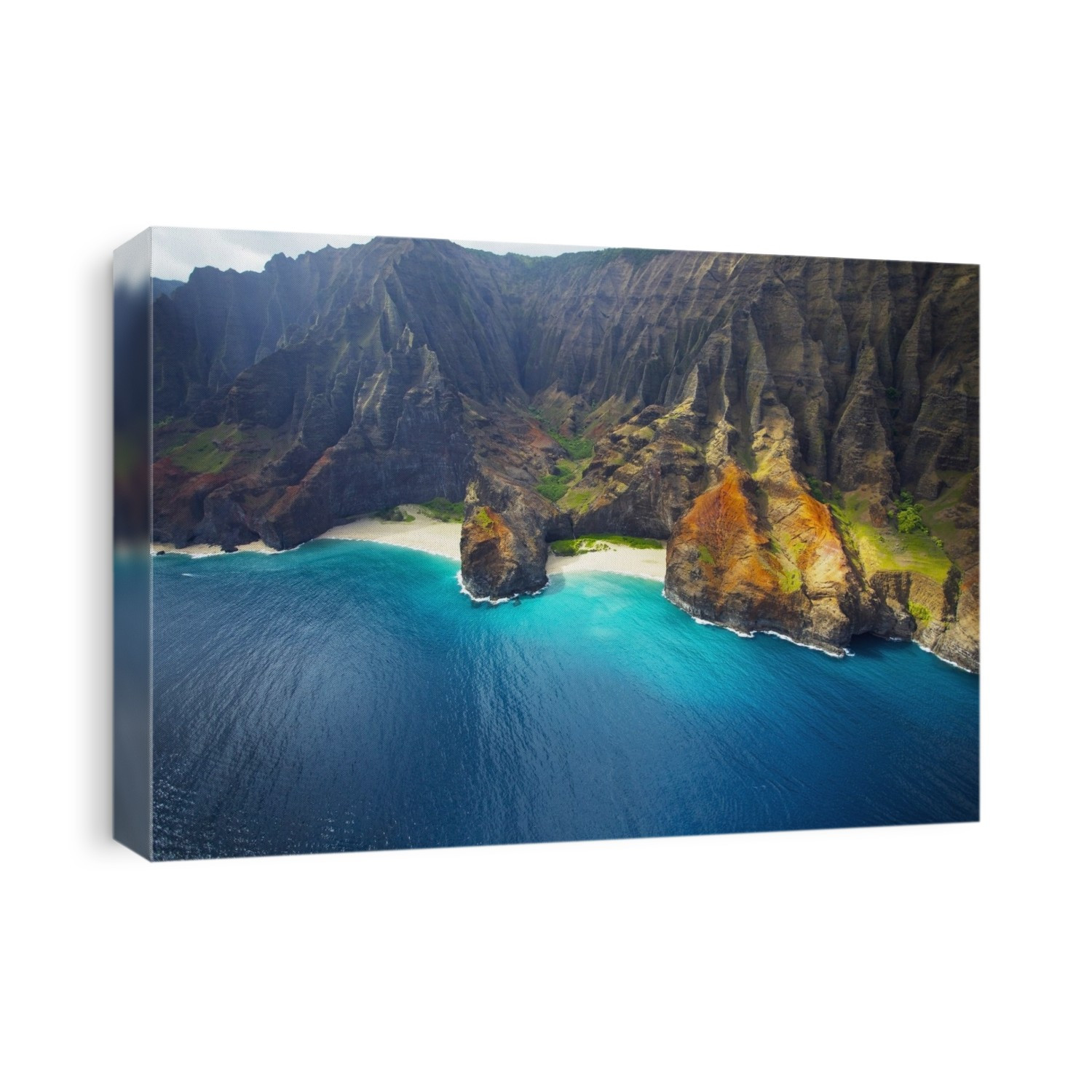 View Of A Beach Along The Coast Of An Hawaiian Island; Na Pali Coast Of Kauai, Hawaii, United States Of America