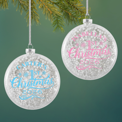 Kid's Sparkling Snow Glass Personalized Christmas Ornament