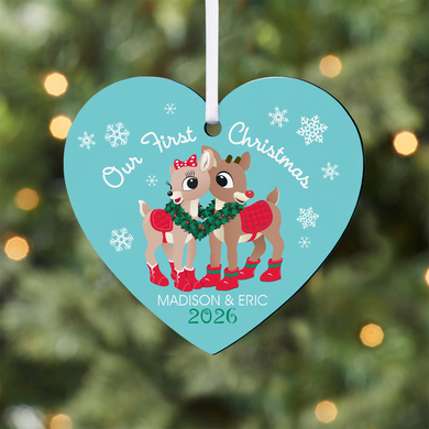 Rudolph® Our First Christmas Couple Heart Ornament
