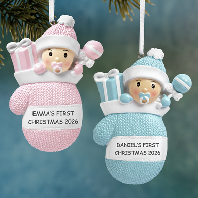 Baby's First Mitten Personalized Ornament