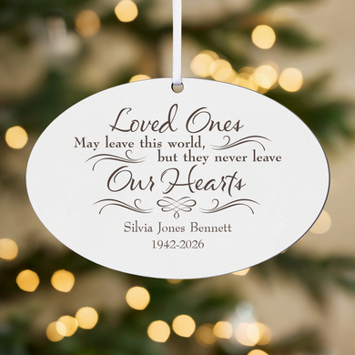Always In Our Hearts Personalized Oval Ornament