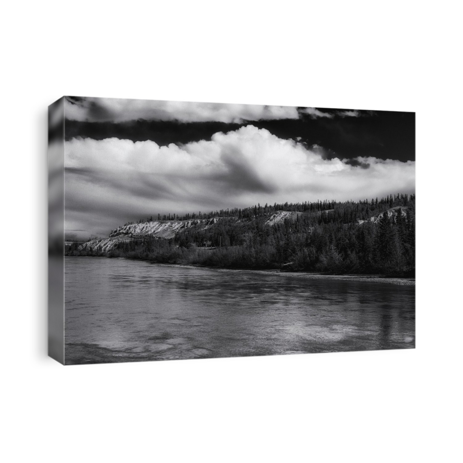 Black and white image of a mountain ridge on the Millenium Trail