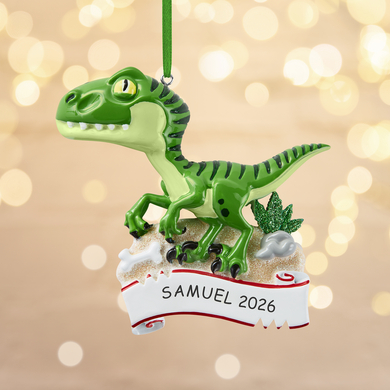 Velociraptor Dino Personalized Ornament