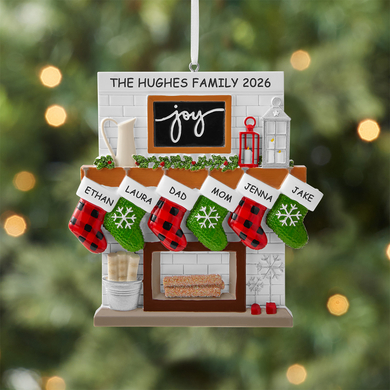 Rustic Warm Christmas Family Personalized Ornament