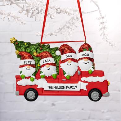 Gnome Family Personalized Caravan Ornament