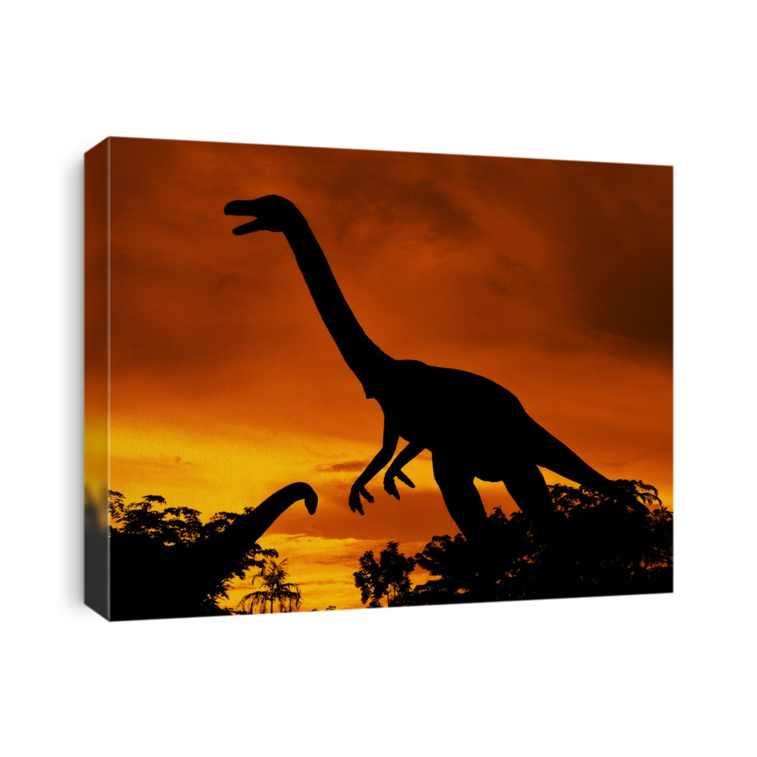 the silhouettes of dinosaurs