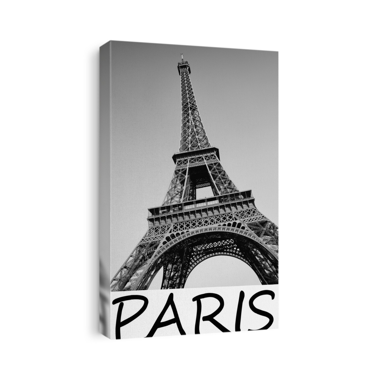 A Low Angle View Of The Eiffel Tower And The Word Paris Written Below; Paris, France