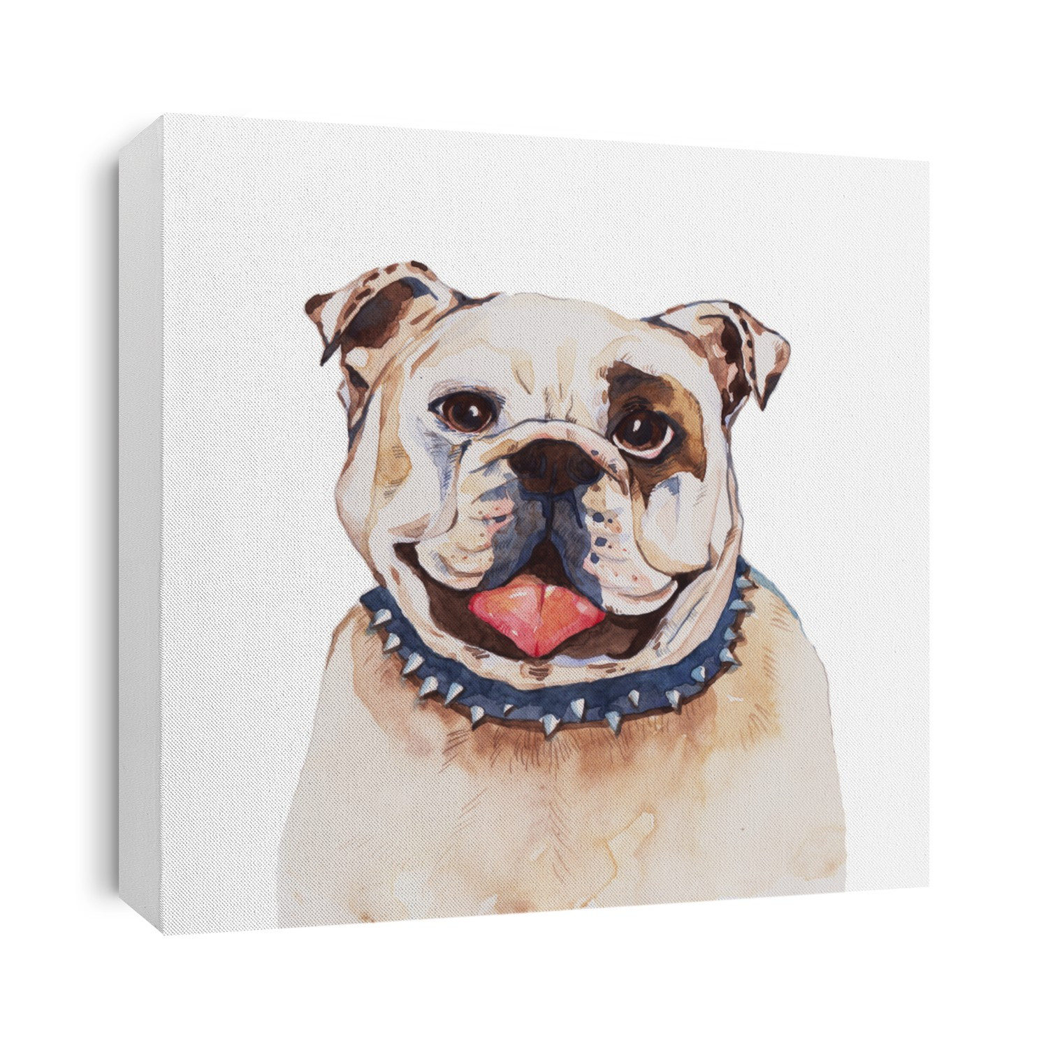 Bull dog painting, watercolor painting