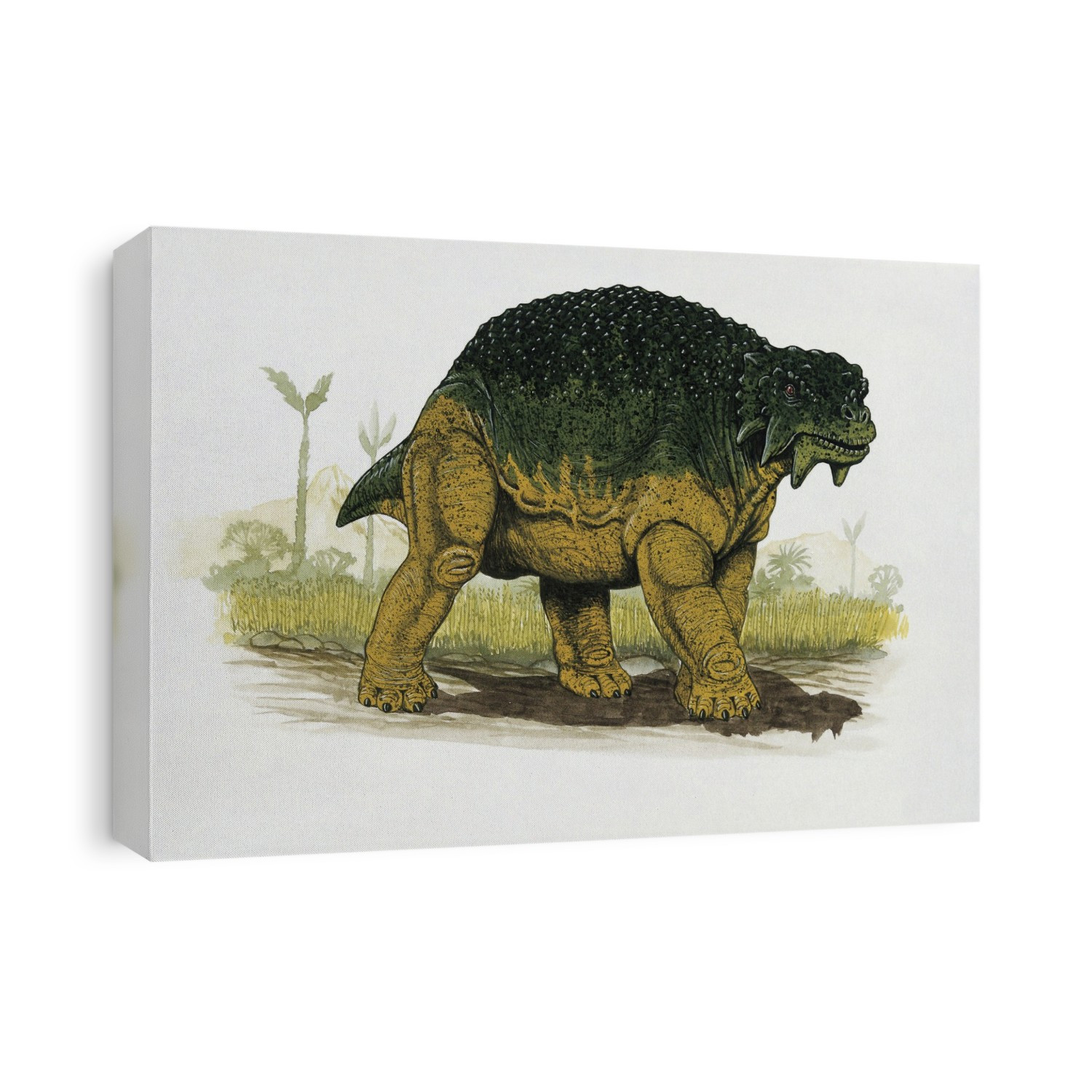 Dinosaur in a forest. Scutosaurus.