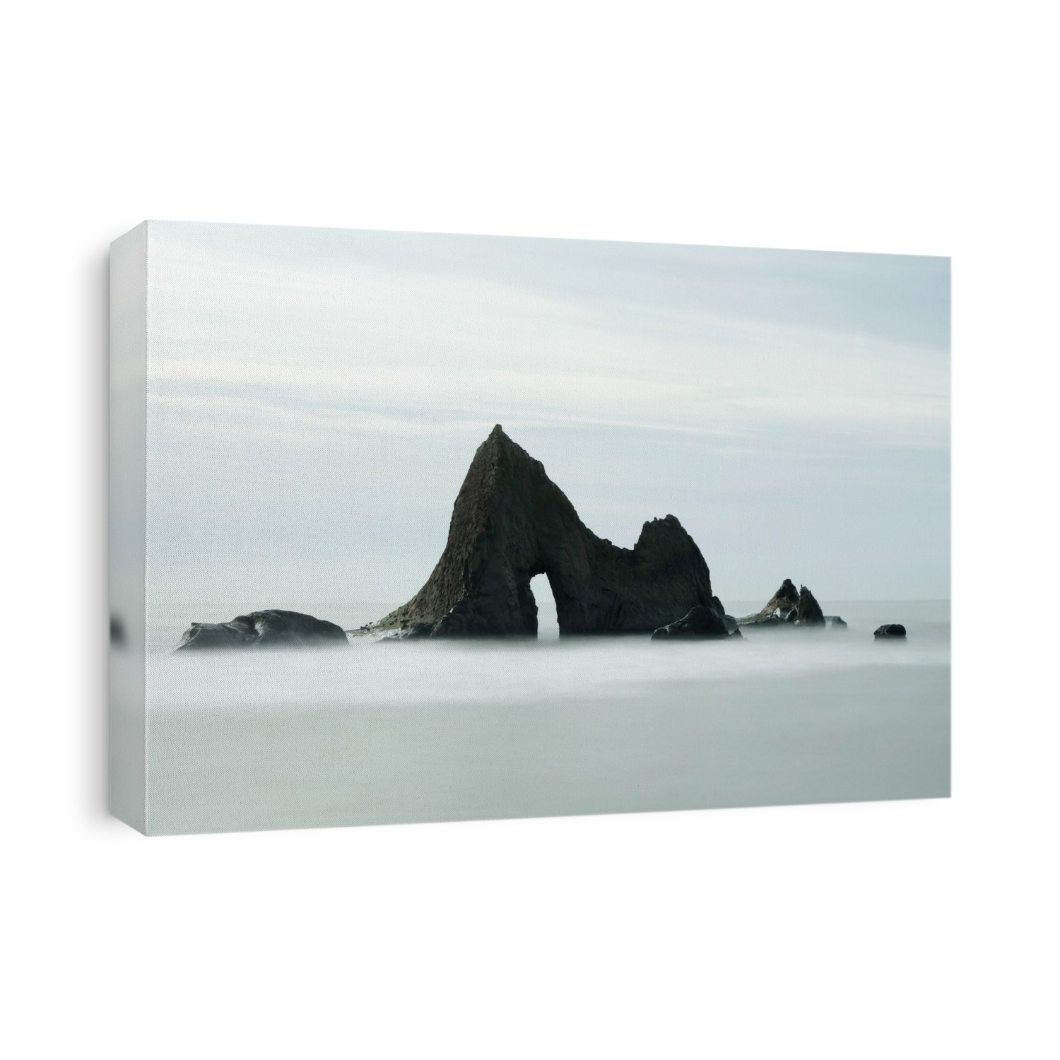 Dramatic rock formation of Pelican Rock at Martin's Beach near Half Moon Bay, California, USA; California, United States of America