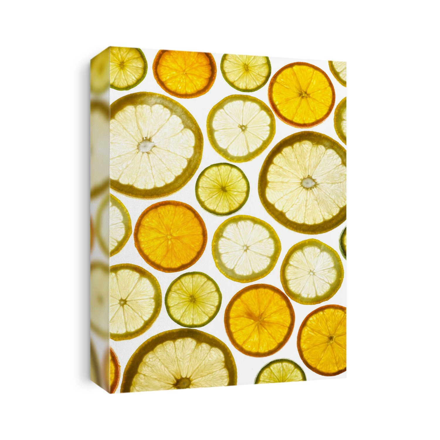 Citrus fruit halves against a white background.