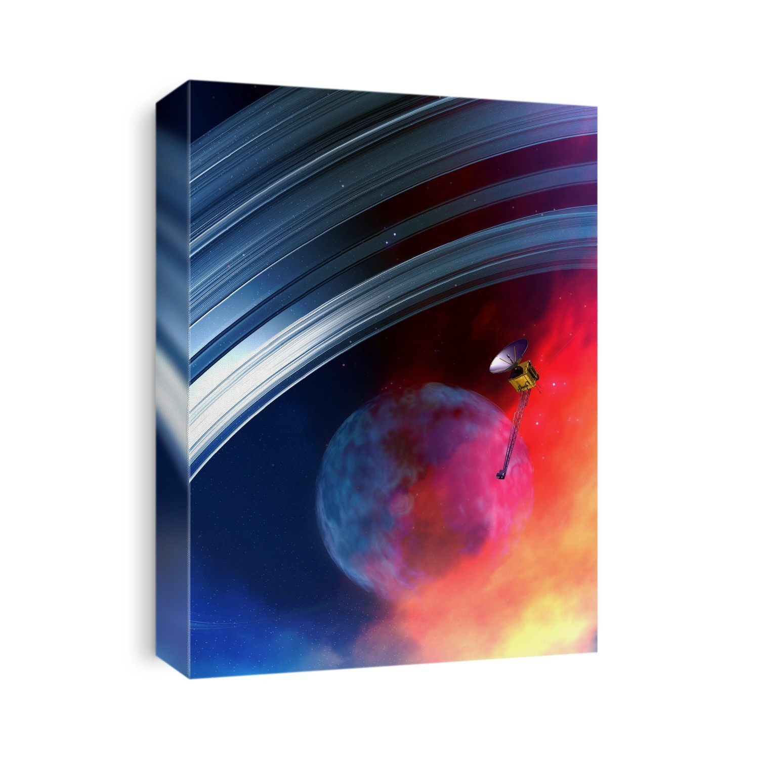 Planet and satellite, illustration.