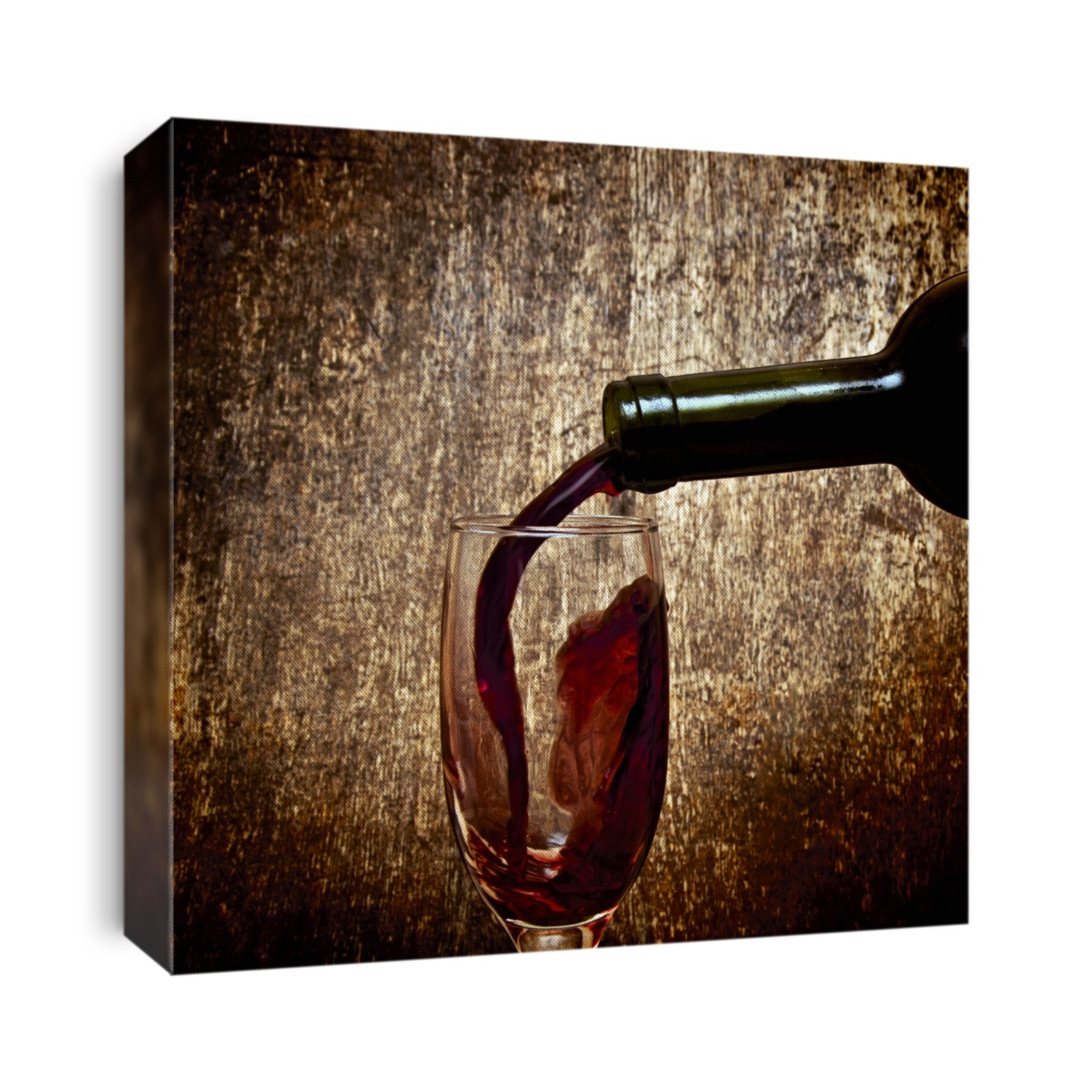 bottle with red wine and glass
