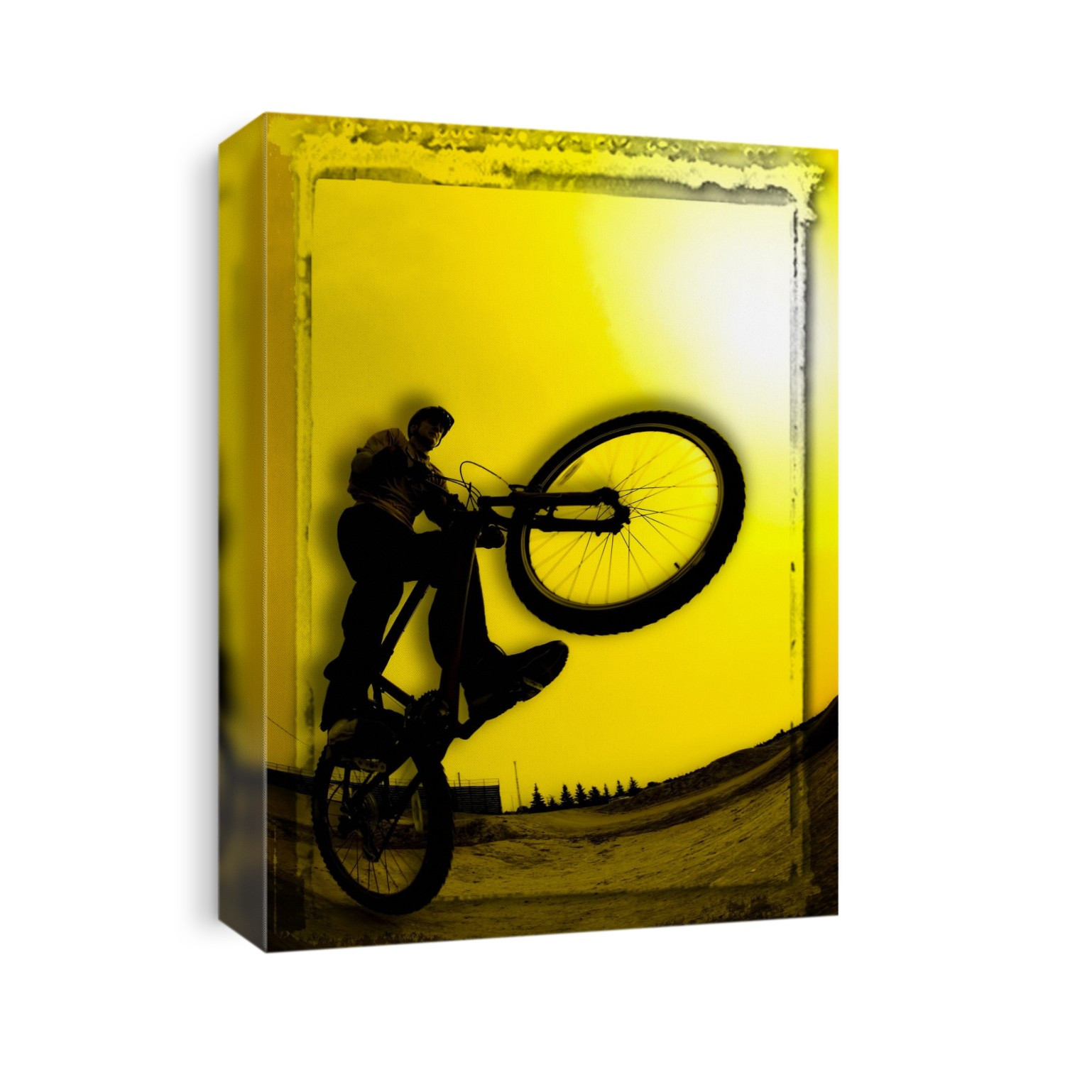 3D Image Of Silhouette Of Cyclist