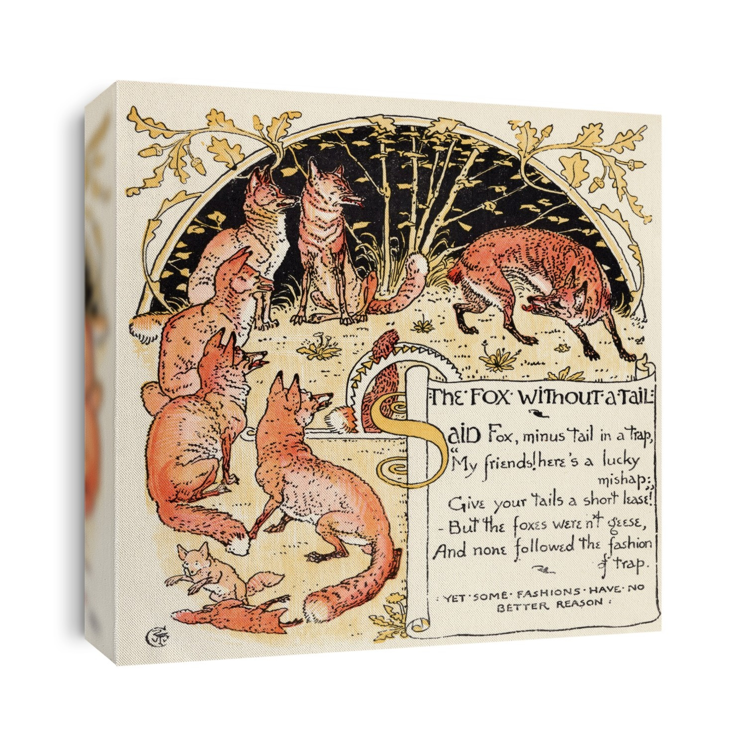 The Fox Without A Tale From The Book Babys Own Aesop By Walter Crane Published C1920