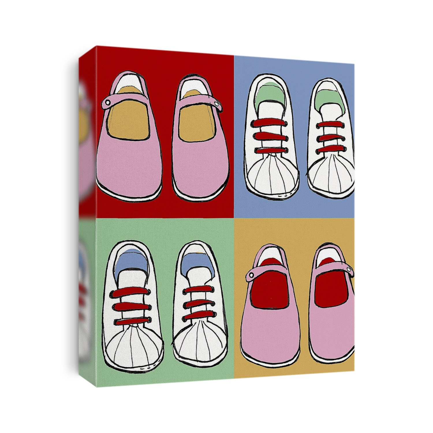 Shoes for children. Artwork of shoes for girls and boys.