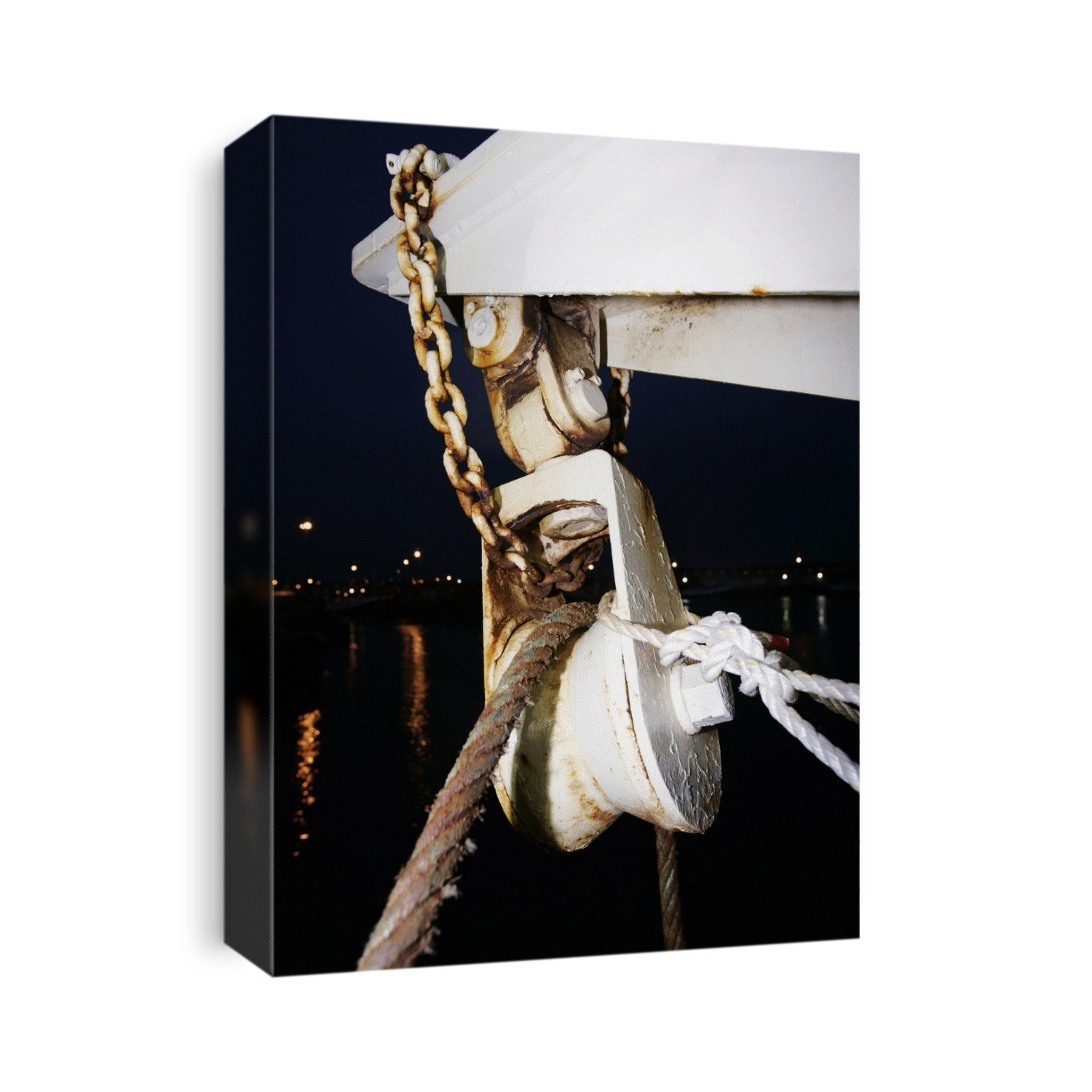 Pulley on a commercial fishing boat.
