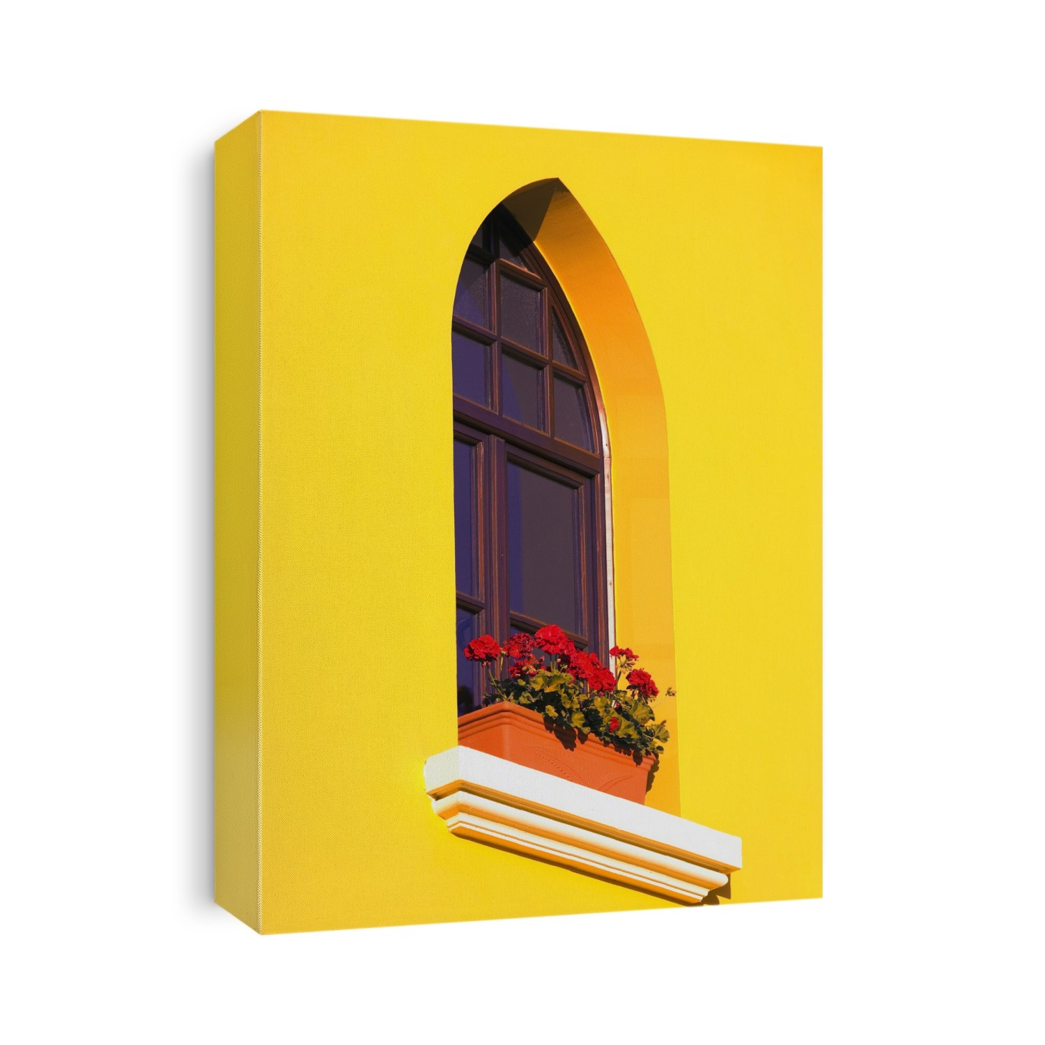 A Window In A Bright Yellow Wall