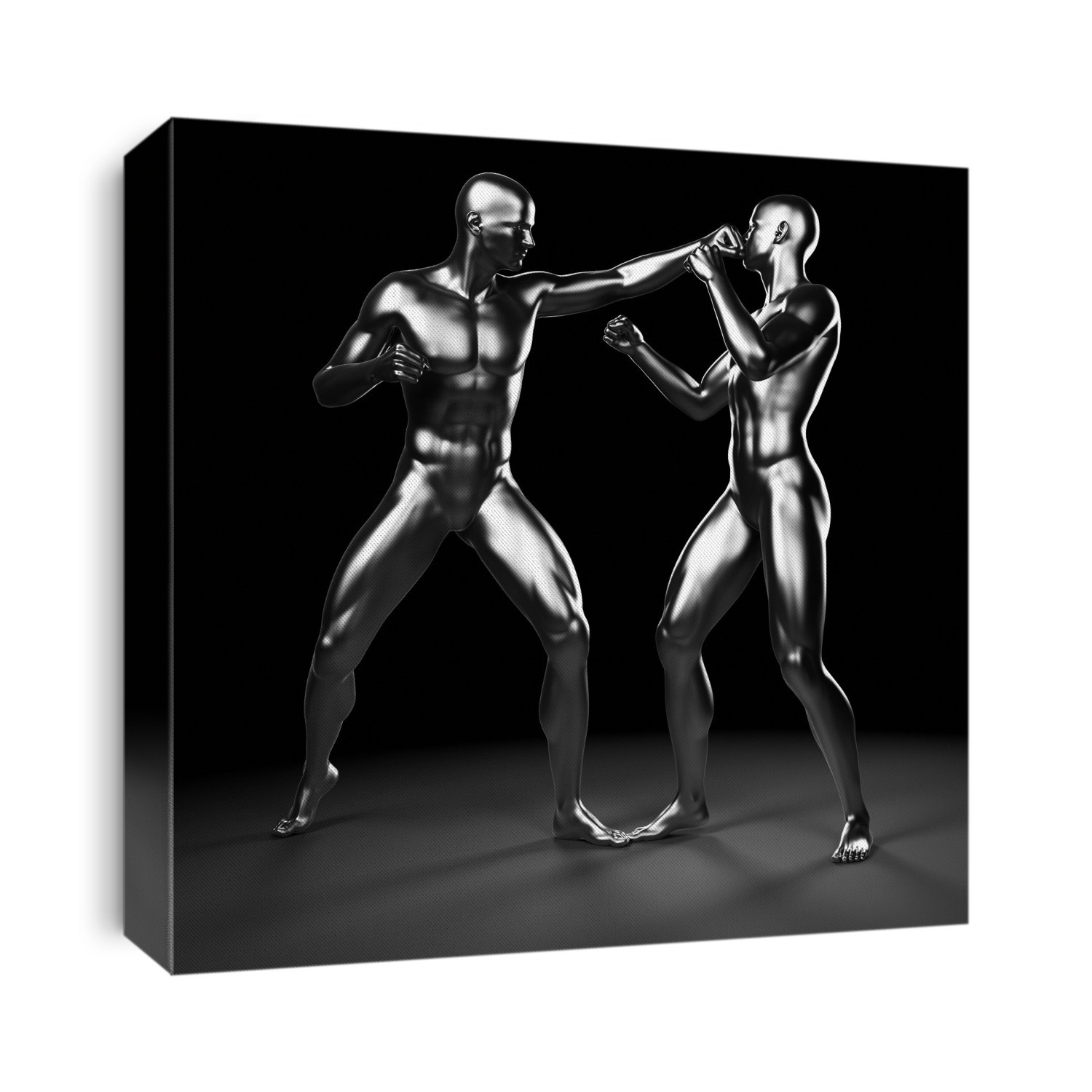 Two boxers fighting, computer artwork.