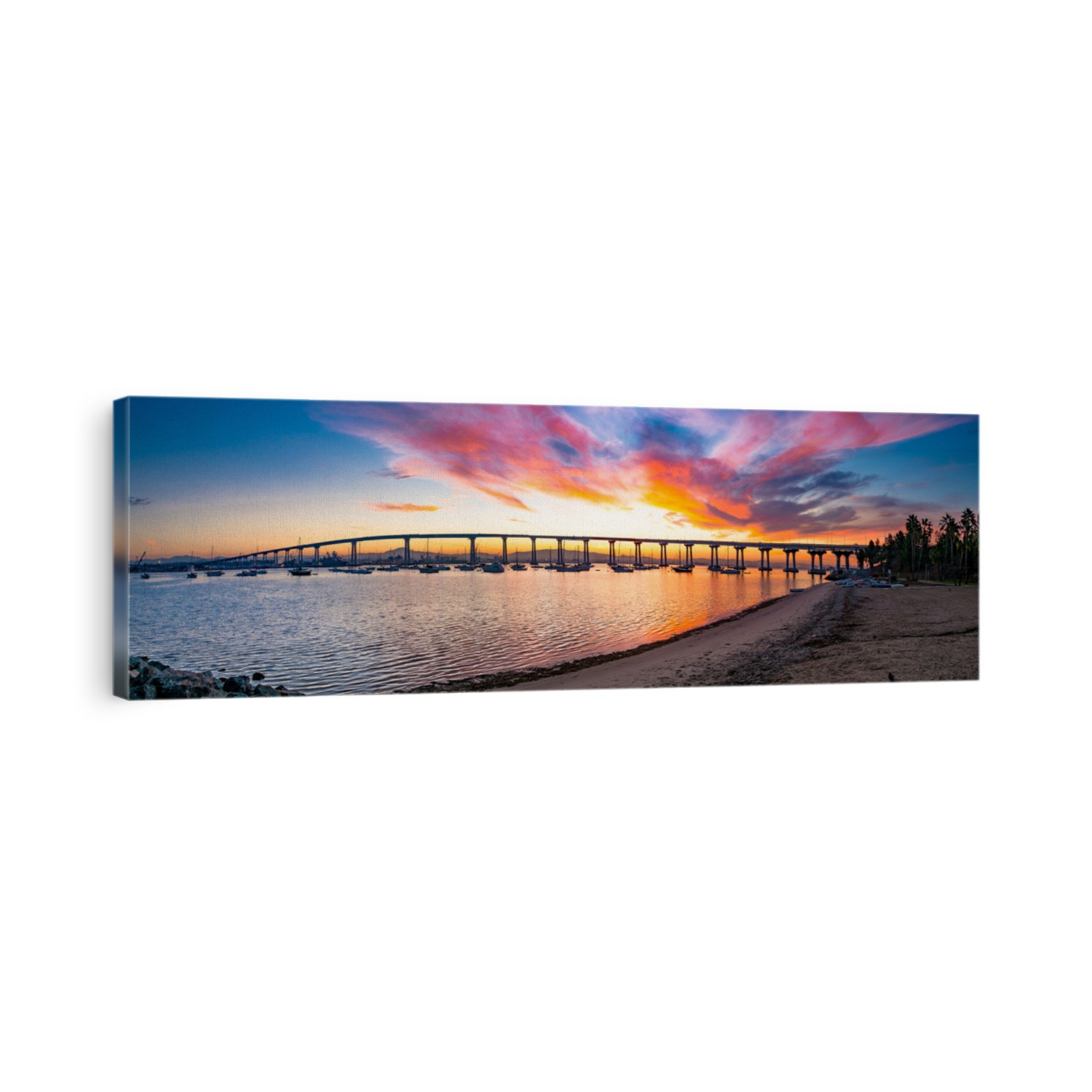 Coronado Bridge sunrise panorama.  San Diego, California USA.