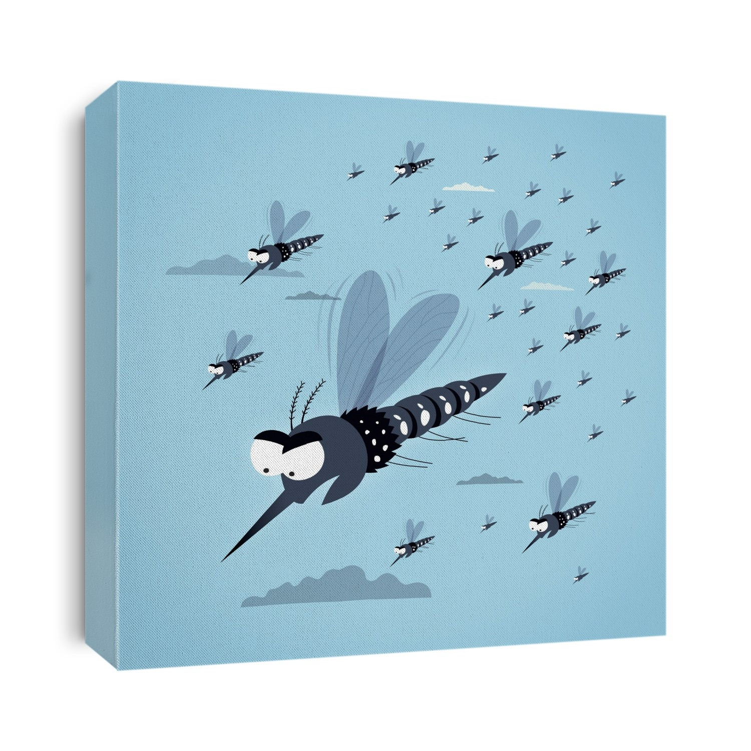 Dangerous mosquitos, conceptual computer illustration. Mosquitos are vectors of various diseases, helping them to be transmitted from one human to another. Gene drive - the practice of stimulating biased inheritance of particular genes to alter entire populations - has been proposed as a technique for changing wild populations of harmful organisms such as mosquitoes to be less dangerous. It is being proposed as an option for dealing with the Zika virus.