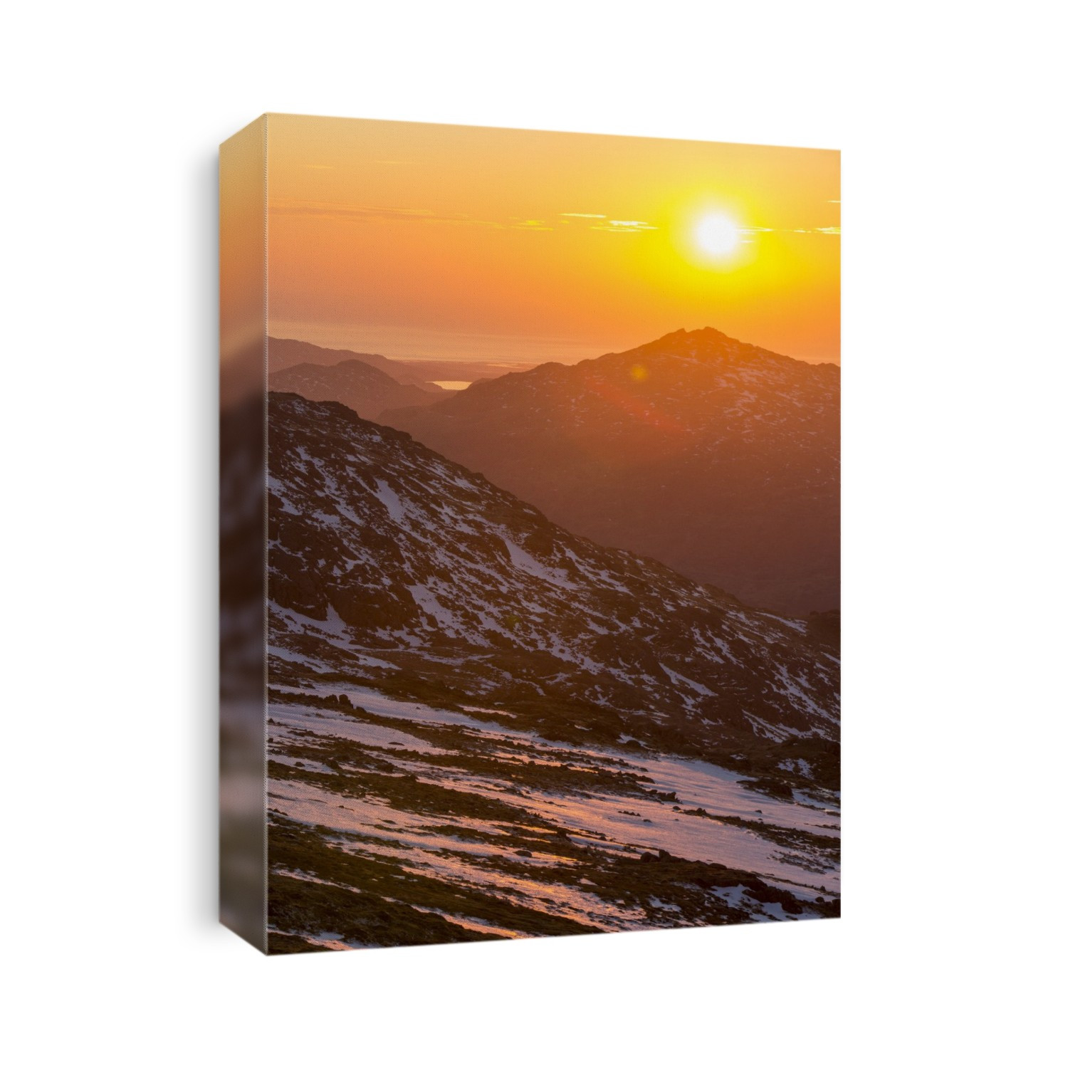 Sunset over Harter Fell in the Lake District, UK, from Great Carrs.