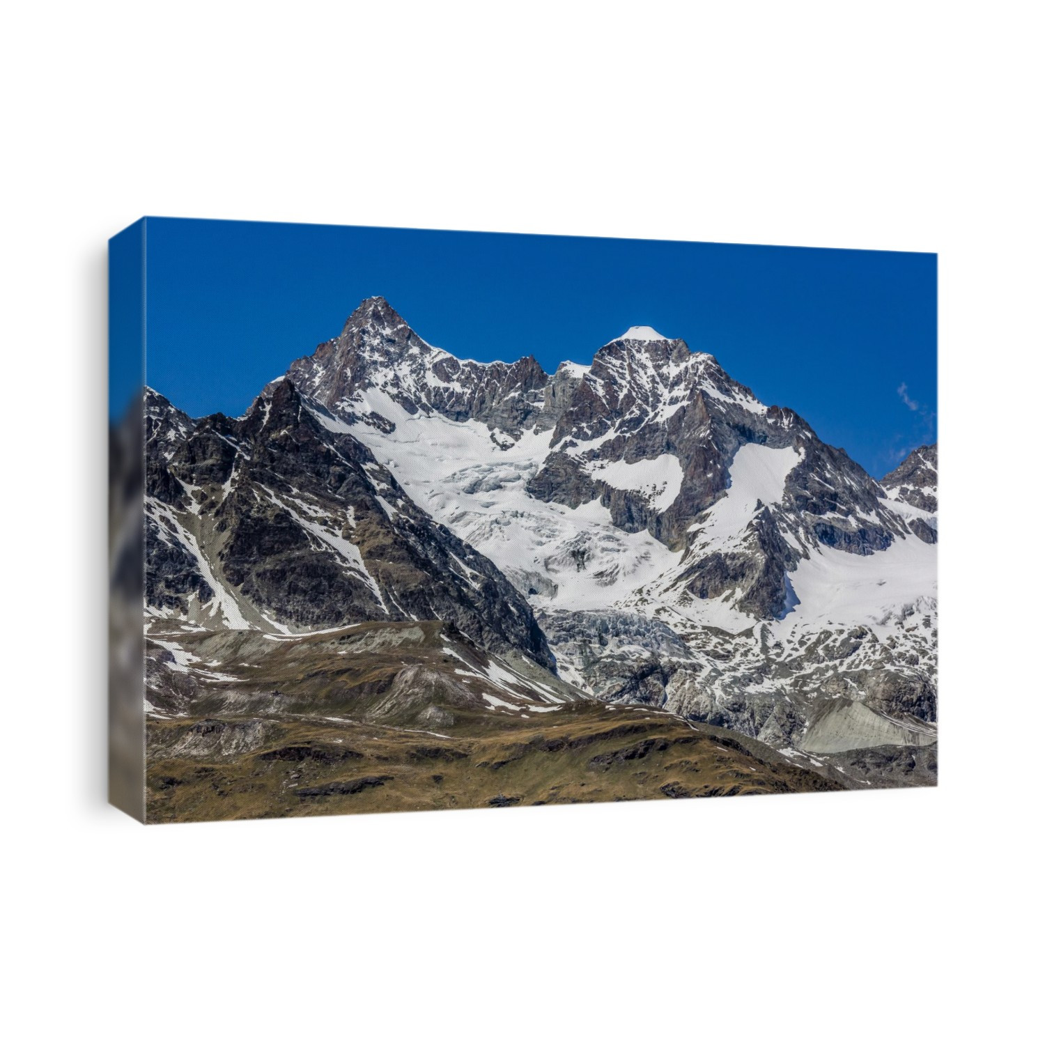 Mountain tops of the Swiss Alps on a sunny day at Zermatt, Switzerland