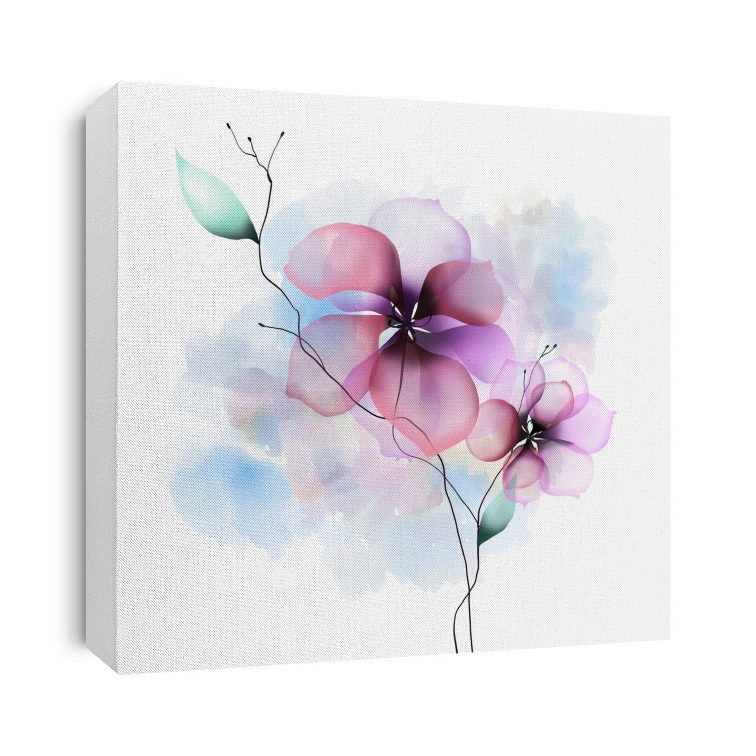 Flowers background illustration art watercolor print