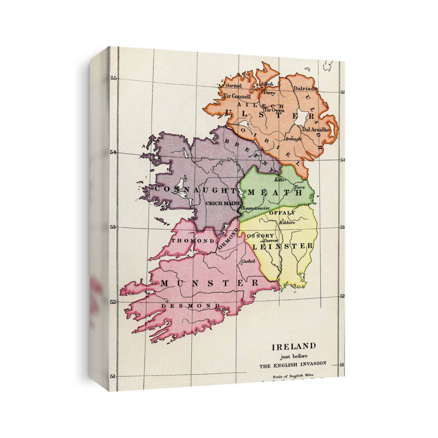 Map Of Ireland Just Before The English Invasion, 1588 To 1610. From The Book Short History Of The English People By J.R. Green, Published London 1893.