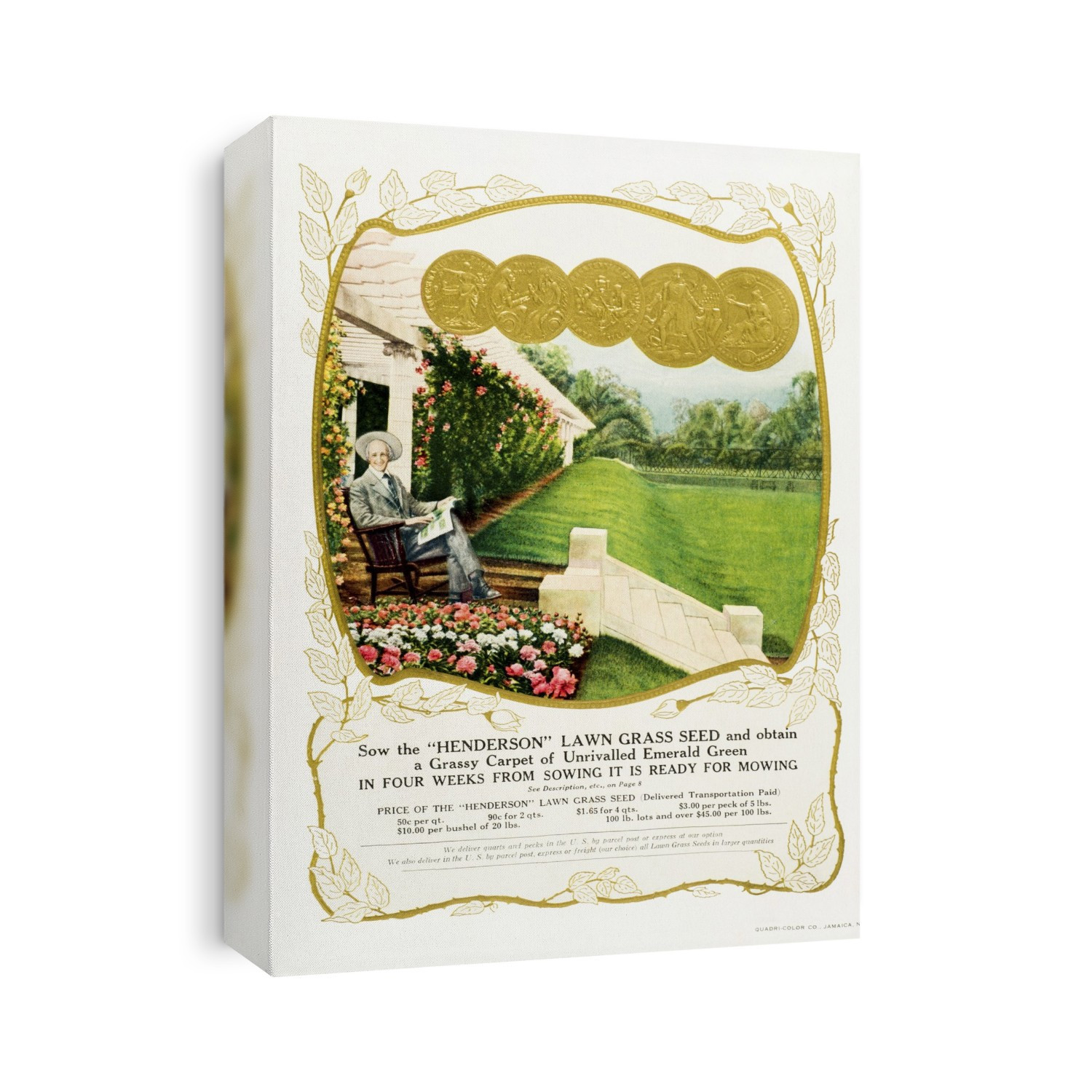 Historic Henderson Lawn Grass Seed Advertisement From 20th Century.