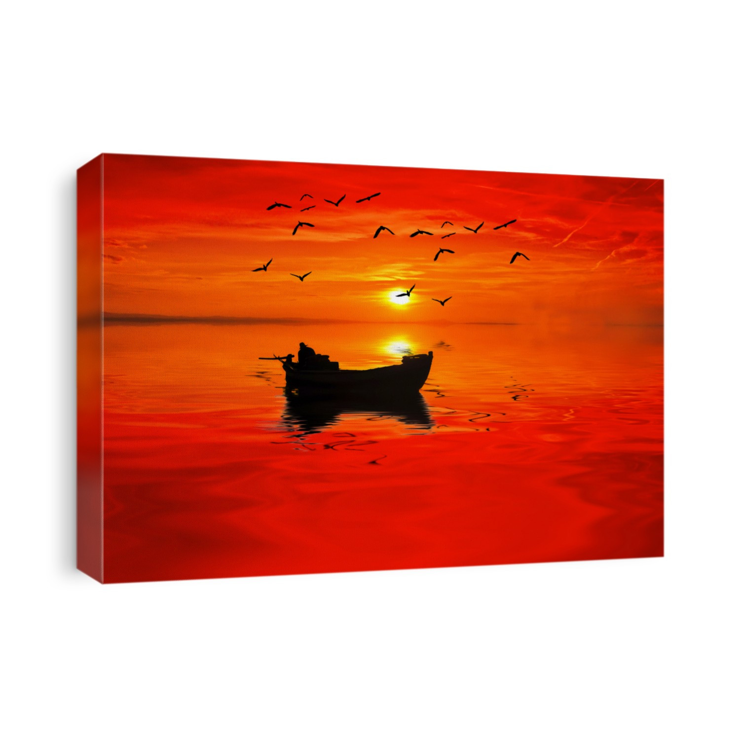 fishing when the sun touches the sea