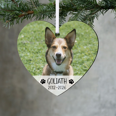 Pet Memorial Photo Heart Ornament