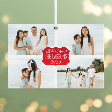 What a Year! Photo Collage Rectangle Ornament