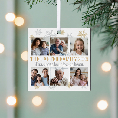 Family Zoom Photo Square Ornament