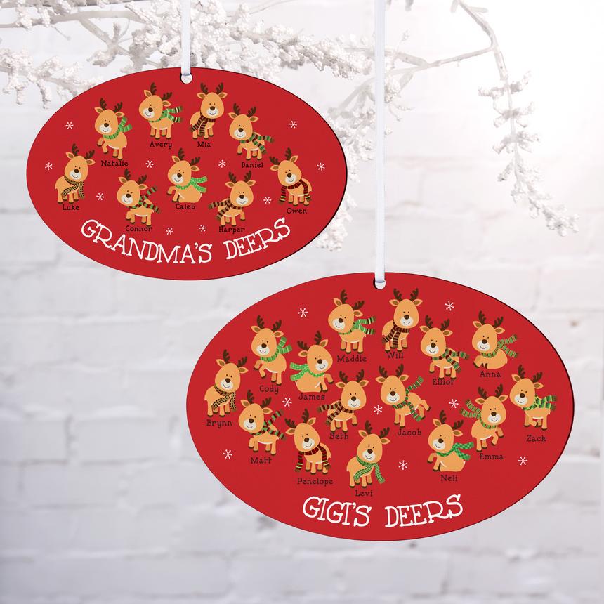 Little Deers Oval Ornament