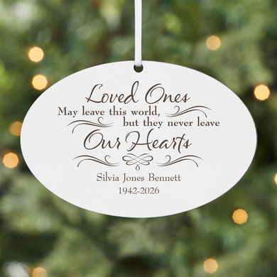 Never Leave Our Hearts Oval Ornament