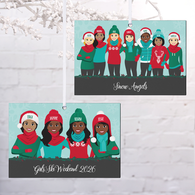 Bundled Up Besties Rectangle Ornament