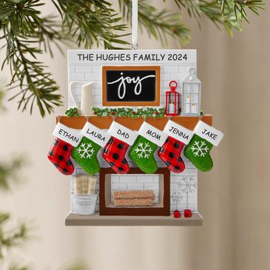 Rustic Cozy Christmas Family Ornament