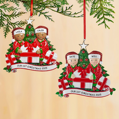 Family Opening Presents Ornament