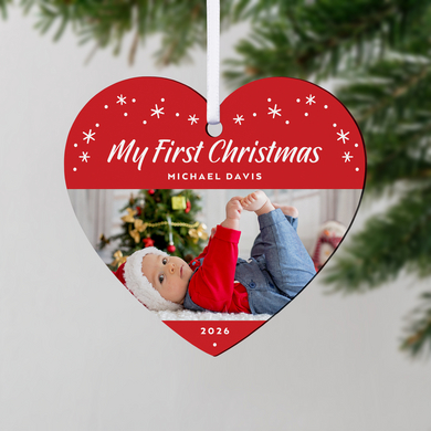 Baby's 1st Christmas Photo Heart Ornament