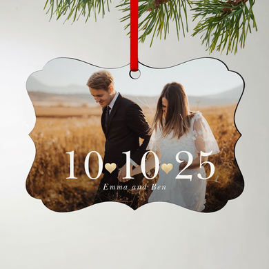 Our Special Day Photo Scroll Ornament