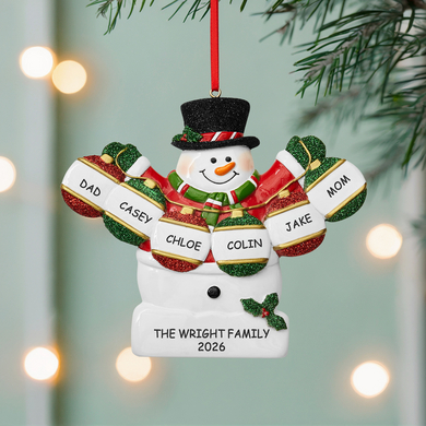 Holly Jolly Snowman  Family Ornament
