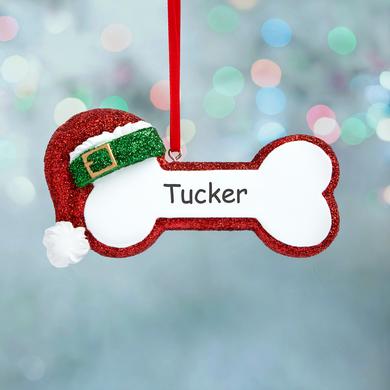 Santa Dog Bone Ornament