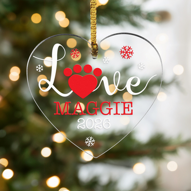 Pet Love Heart Ornament