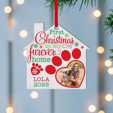 Pet's First Christmas Photo House Ornament