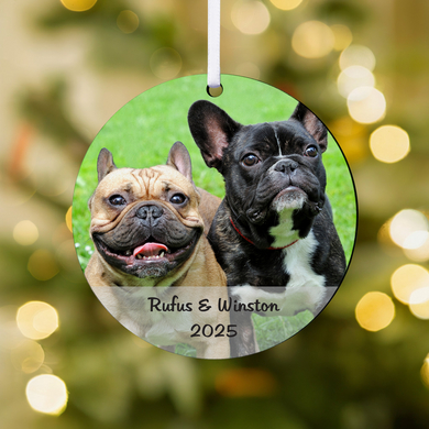 Picture-Perfect Couple Photo Message Round Ornament