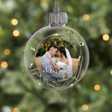 Our First Christmas Photo Fairy Lights Ornament