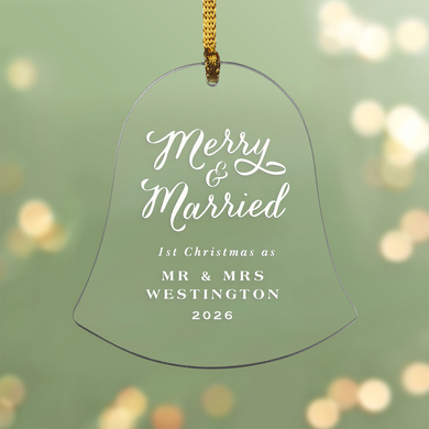 Merry and Married Bell Ornament